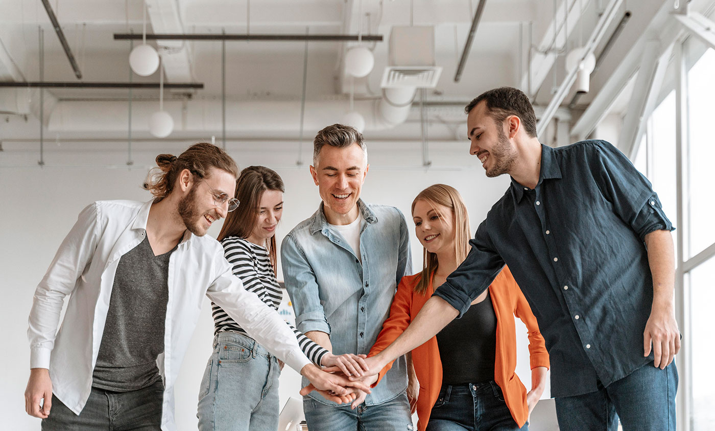 People discussing in office